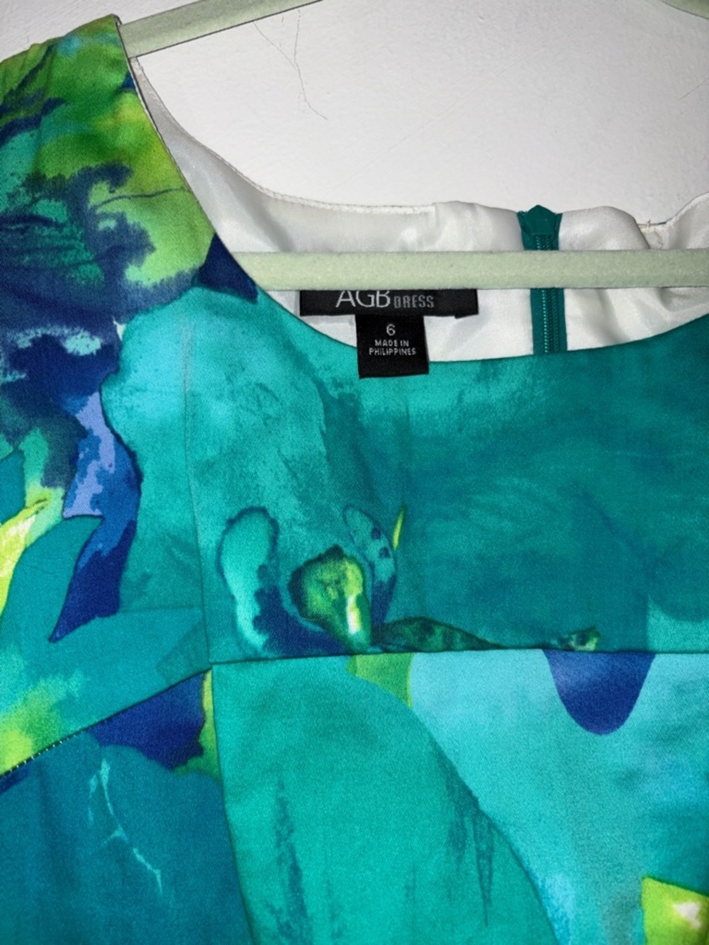 AGB Teal, Turquoise & Lime Floral Midi Dress - Picture 2 of 8